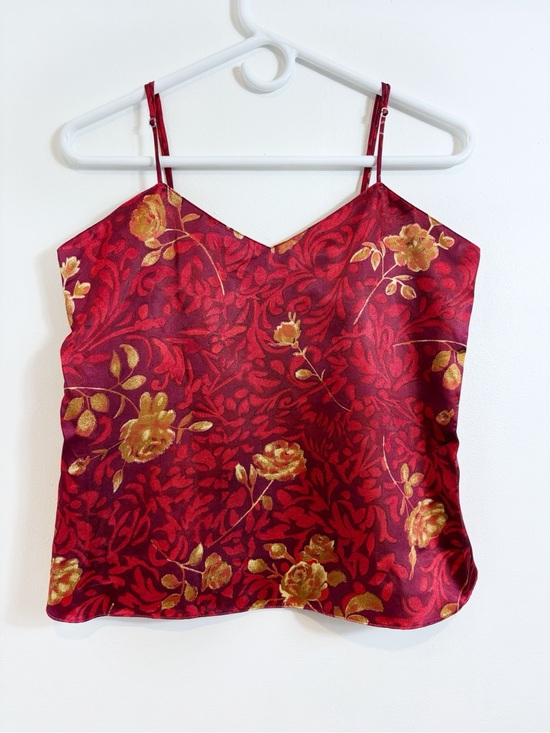 Vintage Tops - Vintage A’ Milano Satin Floral Tank Top